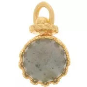 Round swivel crown pendant - for 8mm beads - Fine Gold plated x1 